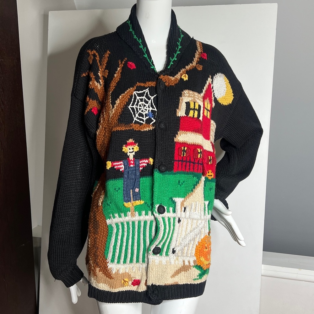 The Eagles Eye 1994 Sz M Fall Autumn Season 100% Cotton Sweater Cardigan